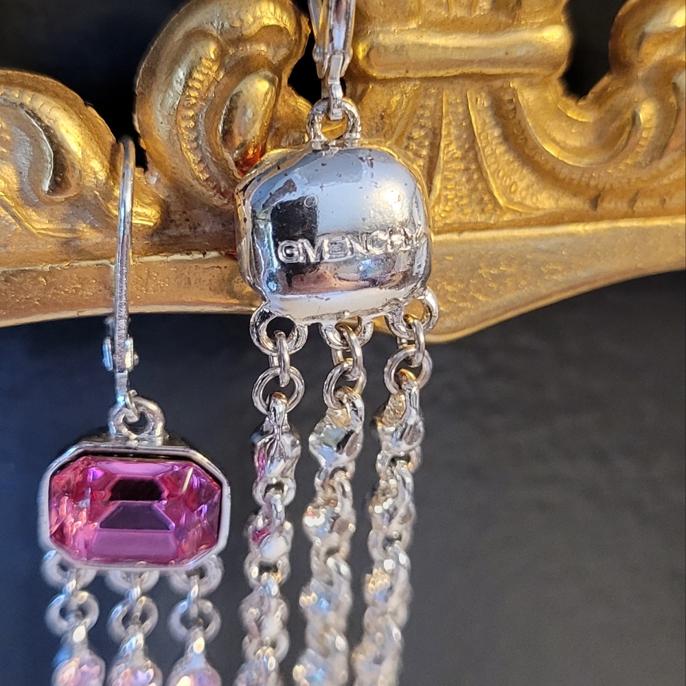 GIVENCHY pink and silver earrings